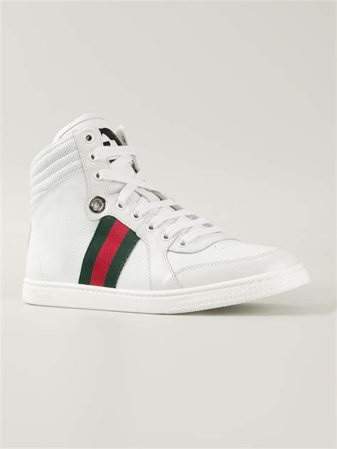 gucci signature high top sneaker white|luxury high top sneakers men.